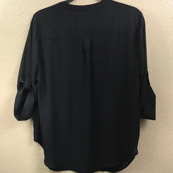 Torrid Harper Black Sheer Blouse Pockets 3/4 Sleeves Women’s Plus Size 2X - Picture 4 of 6